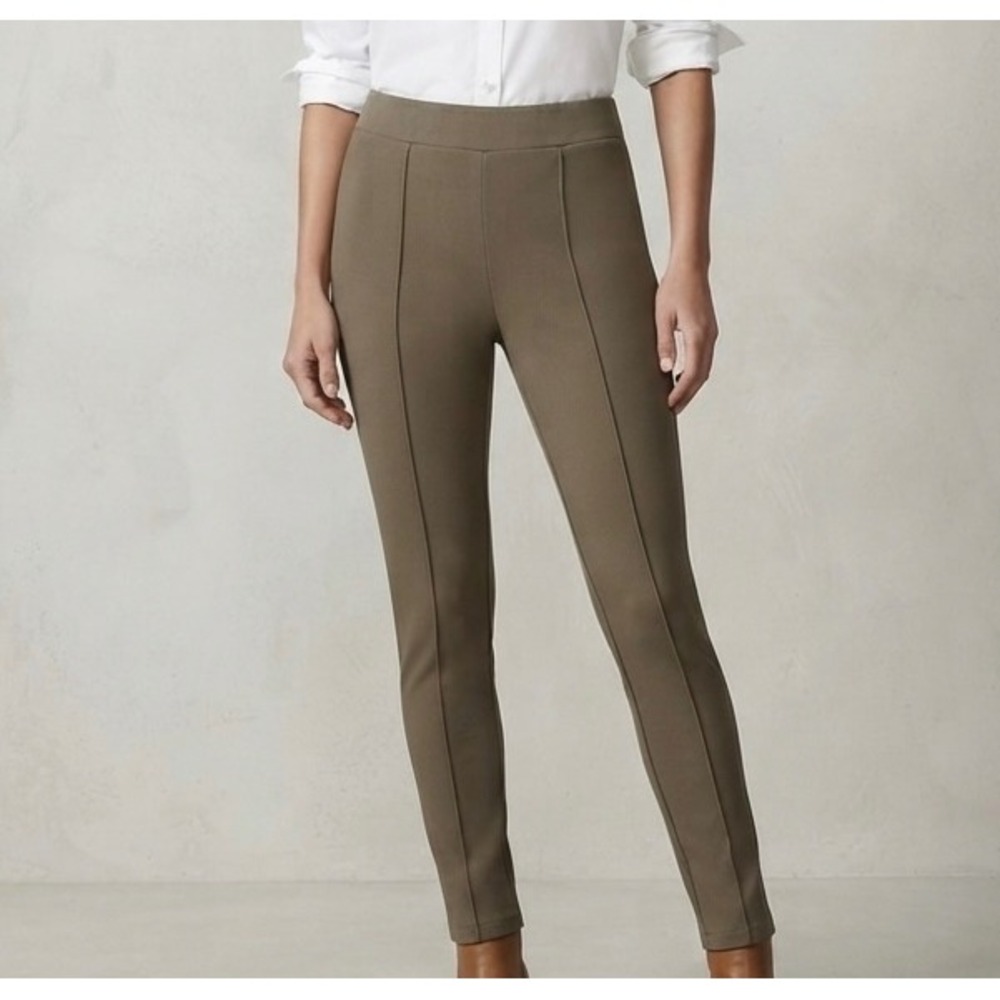 NWT Universal Standard Brown Tan Pull On Pintuck Trouser XS 10-12 Stealth Wealth